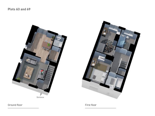 Floor plan, 3 bedroom house - artist's impression subject to change